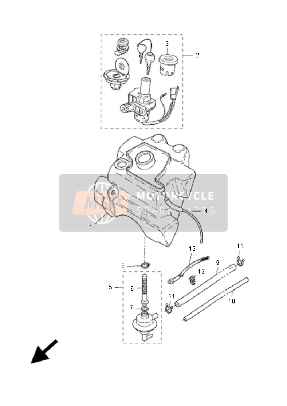 Yamaha YQ50R AEROX 2007 Serbatoio di carburante per un 2007 Yamaha YQ50R AEROX